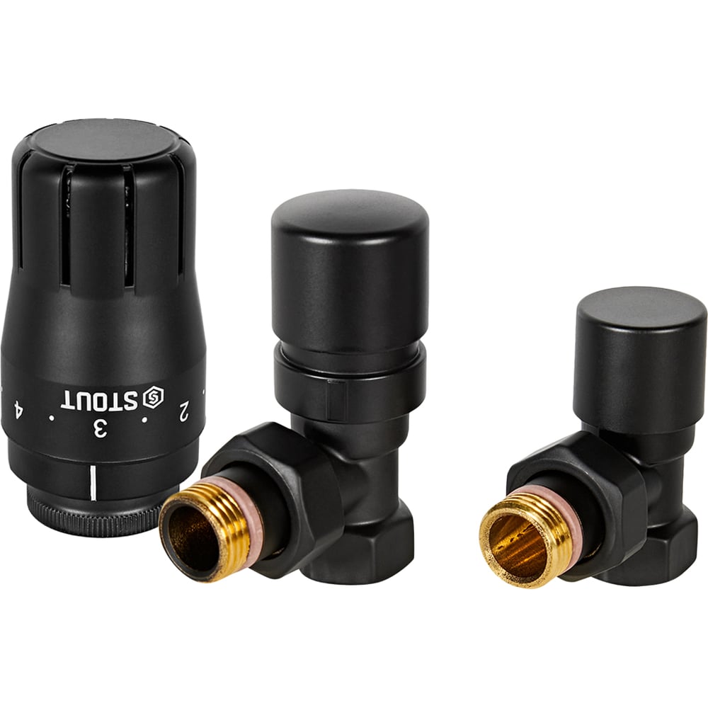 Изображение товара Комплект клапанов термостатических STOUT SVTDK-0002-000015B Design черный, RG009436799J18