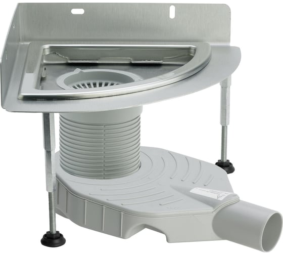 Изображение товара Трап для душа регулируемый угловой полукруглый матовый Viega мод.Advantix / 4973.80 592370