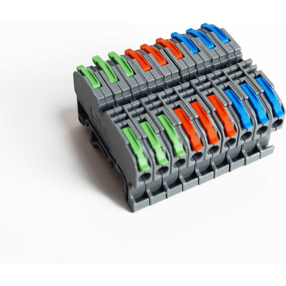 Изображение товара Соединительная клемма DORI на дин рейку (CMK 420-2,5) проходная (0,08-2,5mm2), набор 3 цвета (9 шт.) 56168