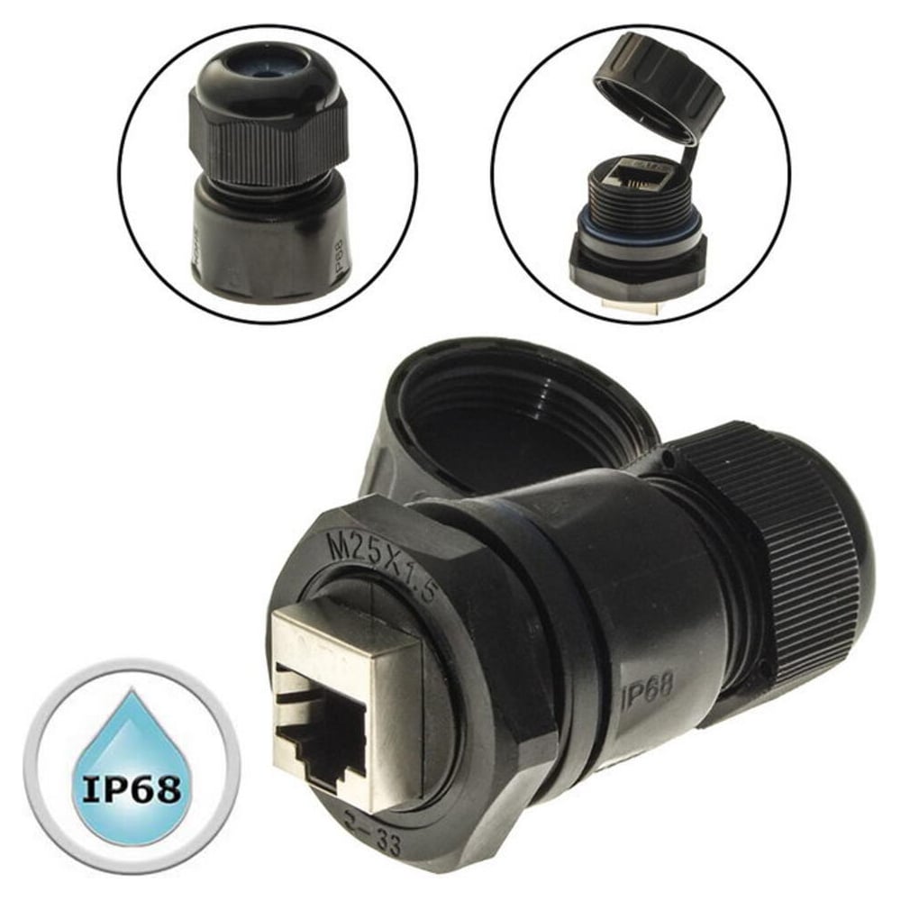 Изображение товара Герметичный разъем RJ45 RUICHI IP68 для виброустойчивых соединений