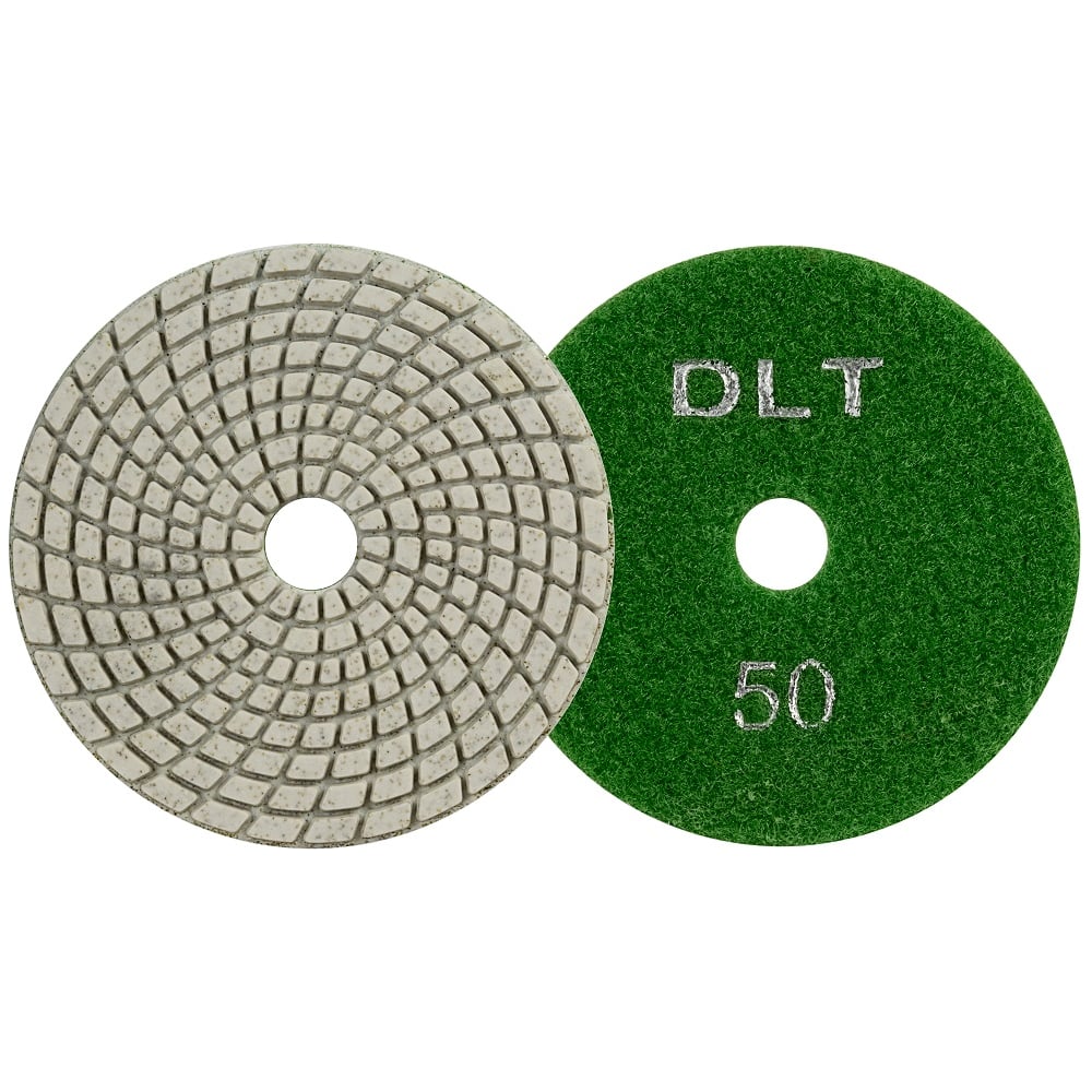 Изображение товара Алмазный гибкий шлифовальный круг DLT 100мм зернистость 50 для камня и бетона