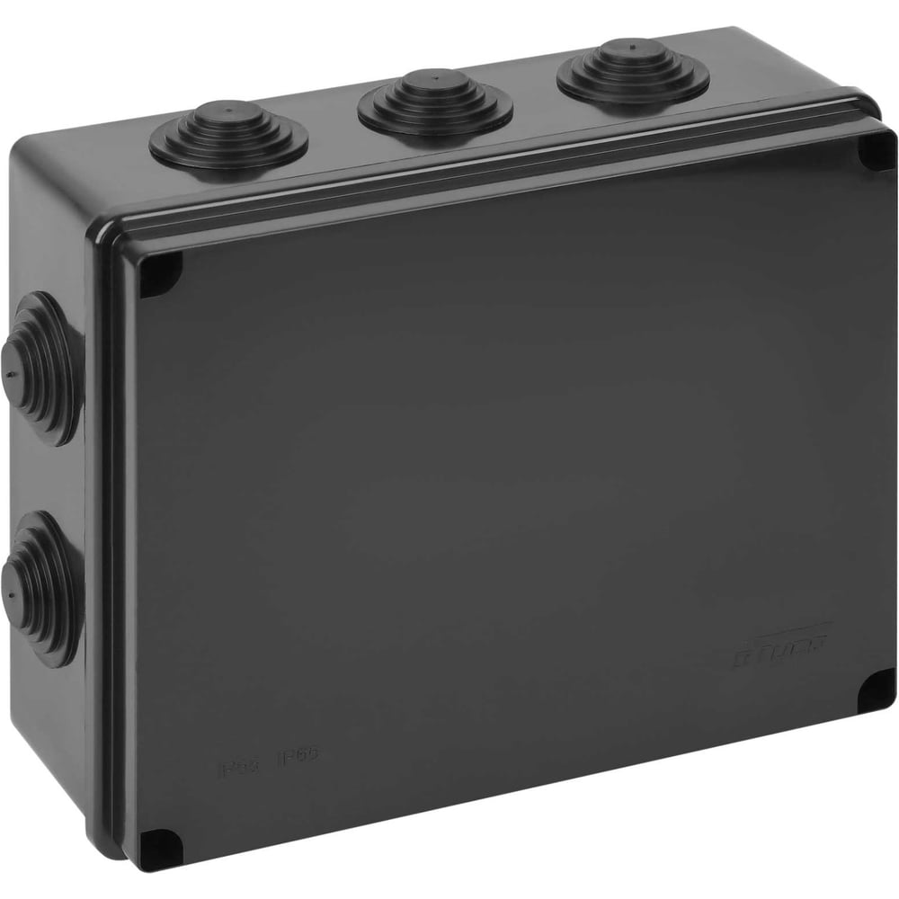 Изображение товара Коробка распаячная для открытой проводки Рувинил Тусо 240x195x90мм черная УХЛ1 67065Ч