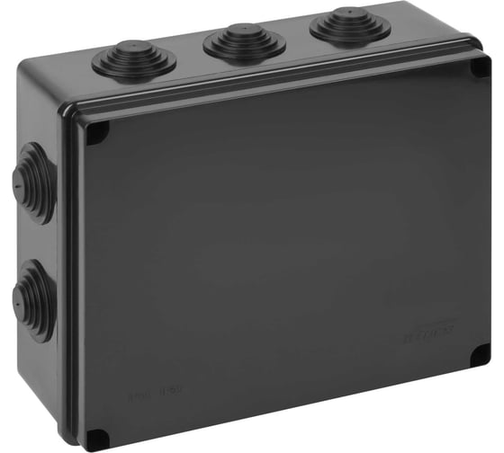 Изображение товара Коробка распаячная для открытой проводки Рувинил Тусо 240x195x90мм черная УХЛ1 67065Ч