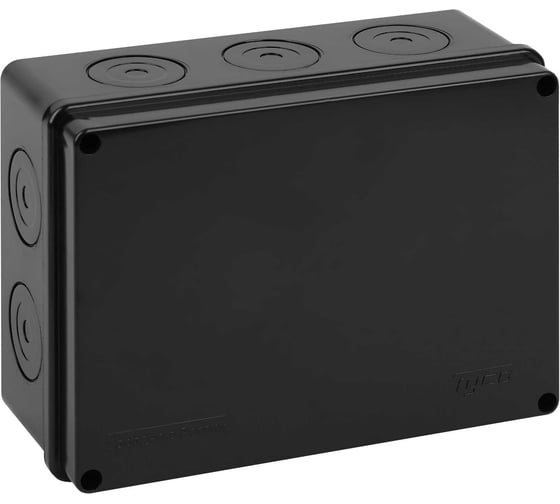 Изображение товара Коробка распаячная для открытой проводки Рувинил Тусоо/п 200x140x75мм без гермовводов черная УХЛ1 IP67 67056Ч