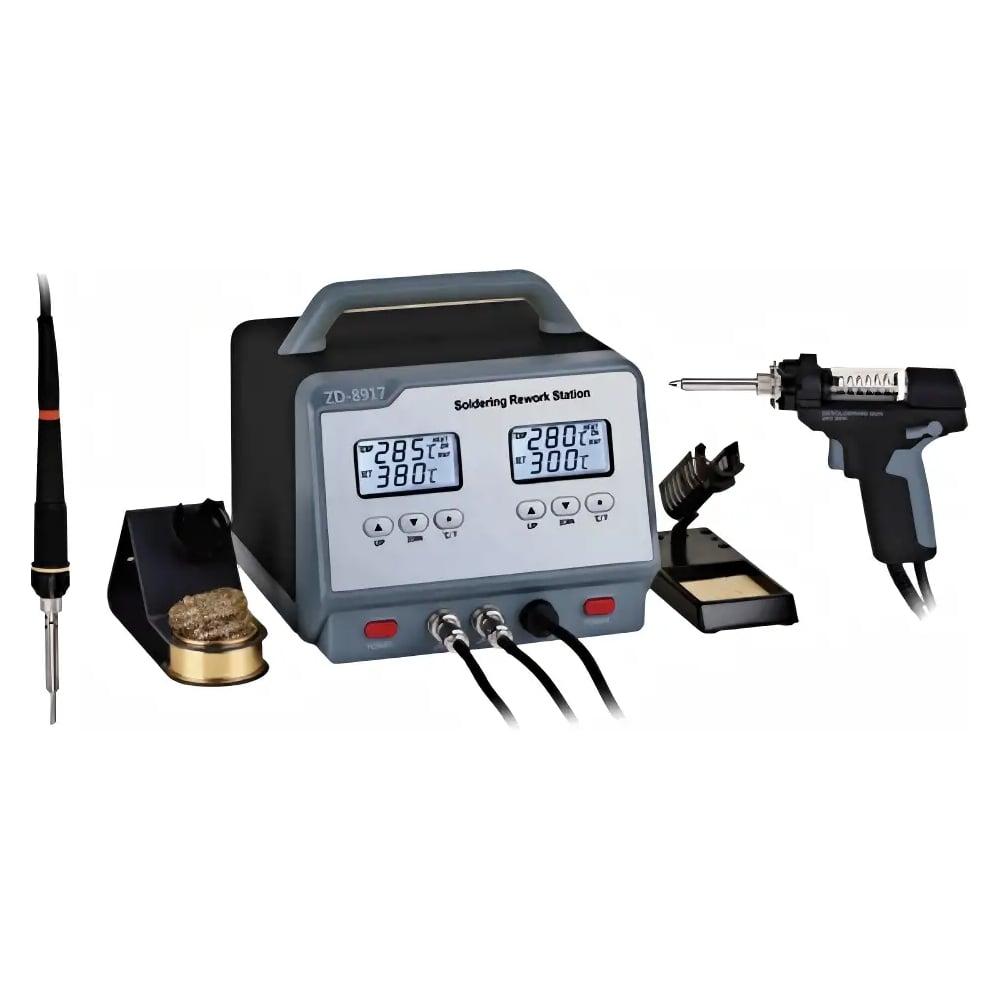 Изображение товара Цифровая демонтажная паяльная станция ZHONGDI ZD-8917 90Вт (температура нагрева 160 - 480C) 89-1722 Zhongdi 00-00017244