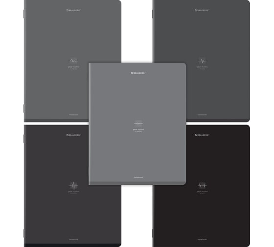 Изображение товара Тетради BRAUBERG ДЭК А5 96л. КОМПЛЕКТ 5 шт. скоба, клетка, SoftTouch, Ритм 404975