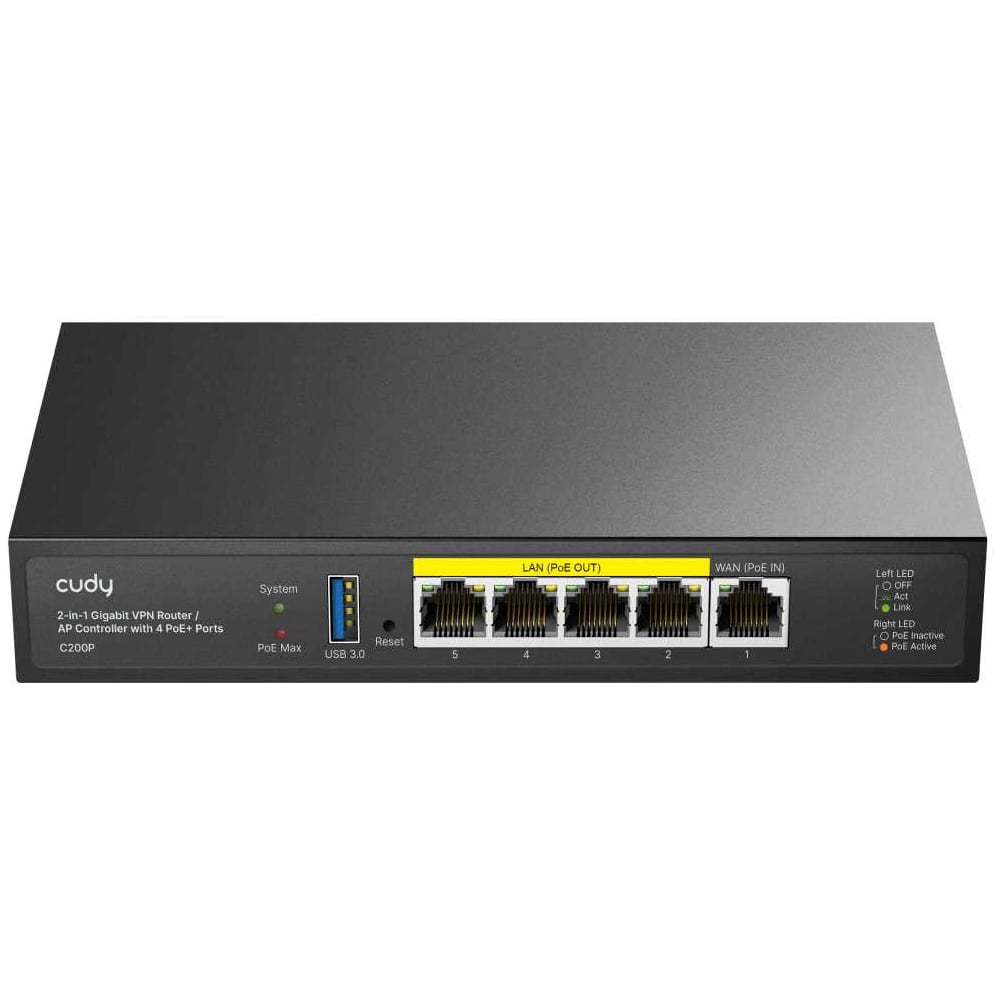 Изображение товара Маршрутизатор со встроенным контроллером и 5 гигабитными портами Cudy C200P (4 порта PoE+) 10000151997