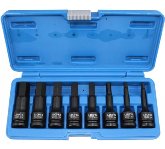 Изображение товара Набор шестигранников ударных Licota 1/2 6-19 мм 8пр. ASA-40001