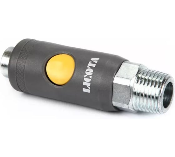 Изображение товара Пневматический разъем быстросъемный двухкомпонентный Licota с предохранителем 1/2 внешняя резьба SR40PM