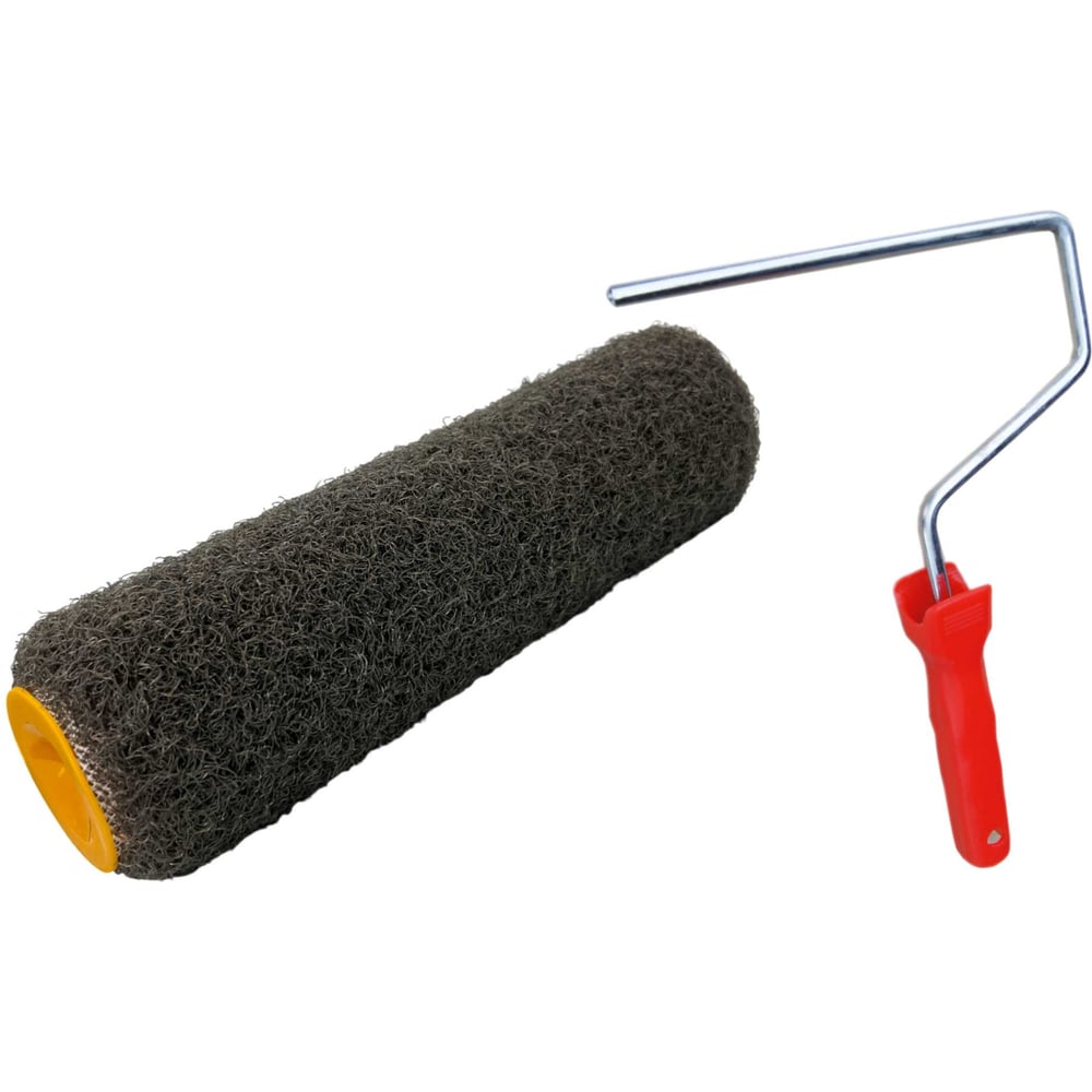 Изображение товара Валик малярный для нанесения шпаклёвки Alvar 250х50мм, ворс 15 мм, Ручка для валика длиной 25см, толщина стали 8 мм AL-V250B-RHS825