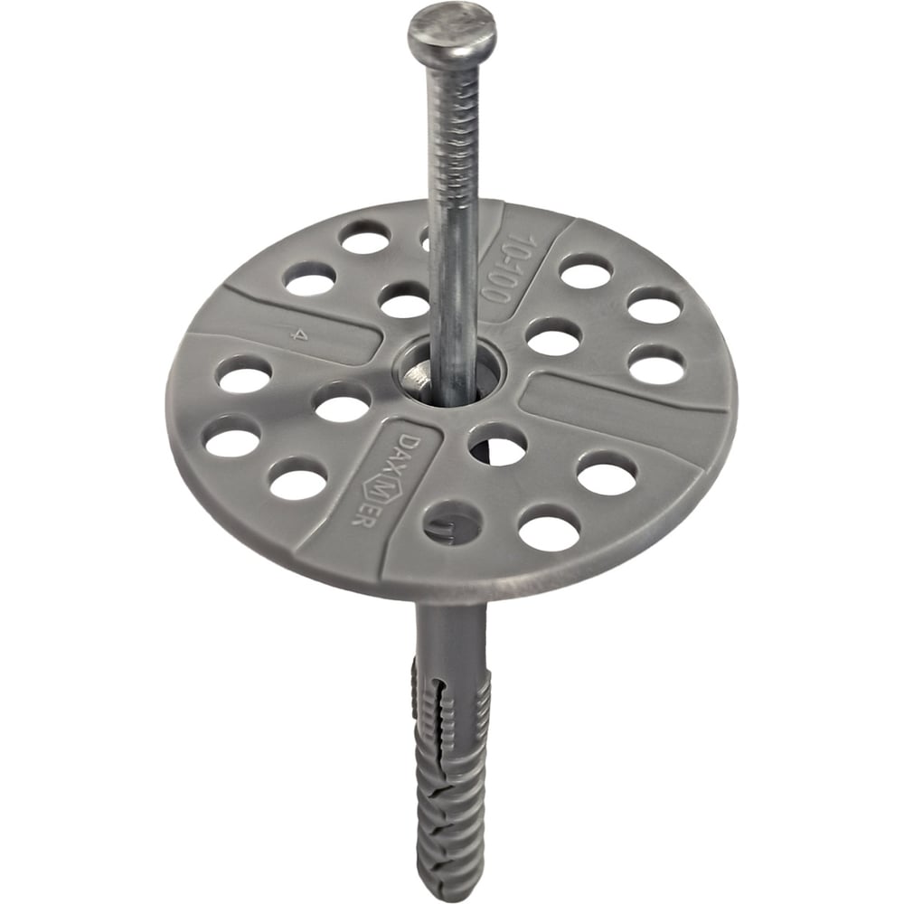 Изображение товара Дюбель гриб для теплоизоляции Daxmer с металлическим гвоздем IZМ 10х100 30 шт 00000434878