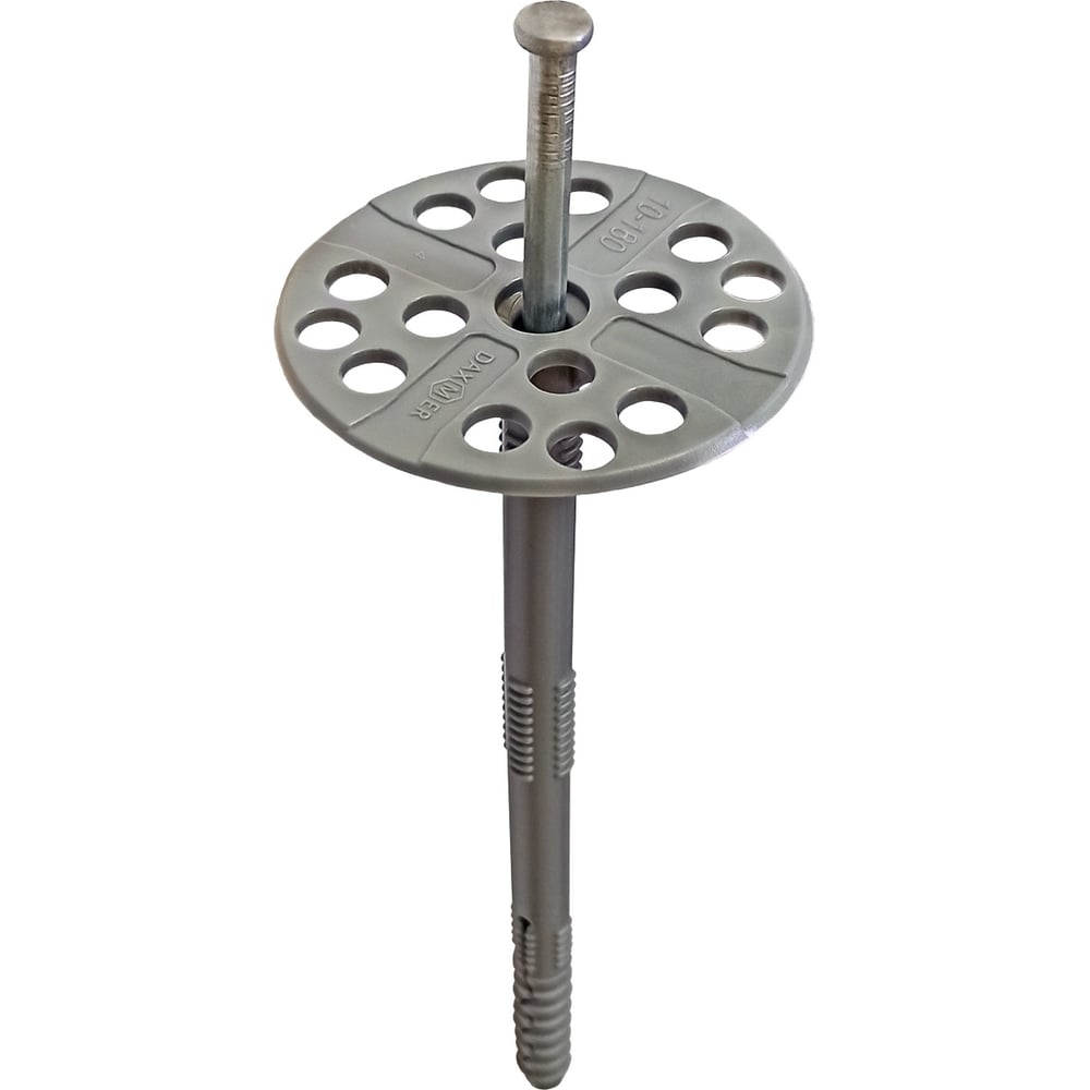 Изображение товара Дюбель гриб для теплоизоляции Daxmer с металлическим гвоздем IZМ 10х180 30 шт 00000434882