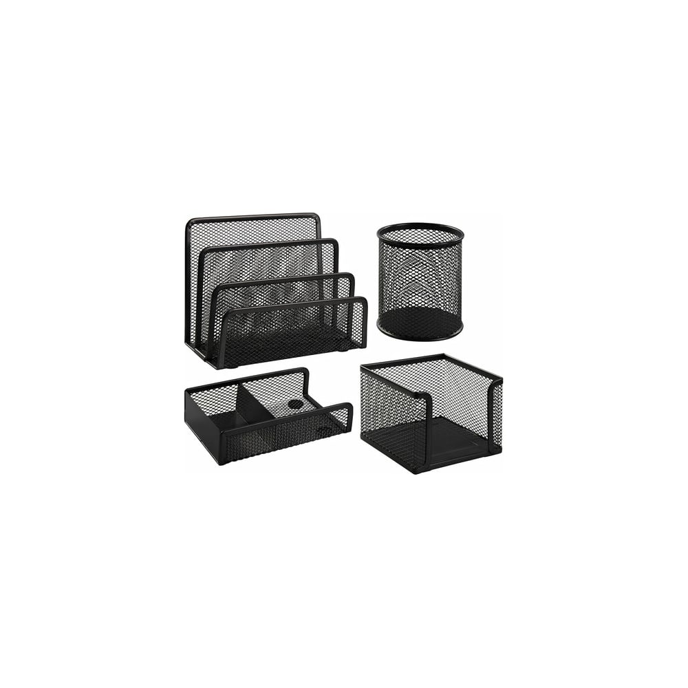 Изображение товара Настольный металлический набор BRAUBERG Germanium из 4 предметов черный