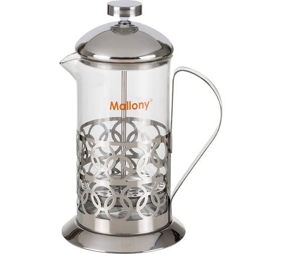 Изображение товара Чайник/кофейник Mallony кофе-пресс OLIMPIA T046-600ML из жаропрочного стекла 600 мл из нержавеющей стали 950137
