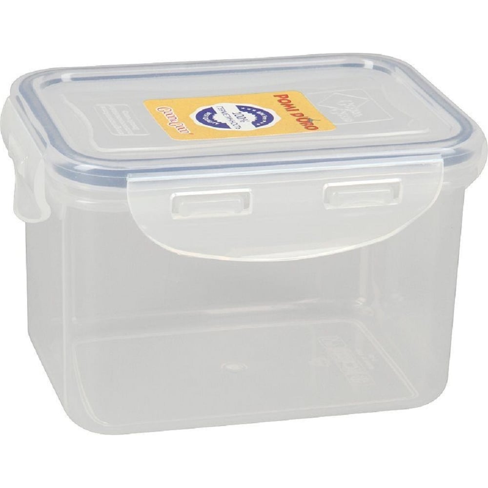 Изображение товара Прямоугольный пластиковый контейнер Pomi d'Oro 0,7 л с замком прозрачный