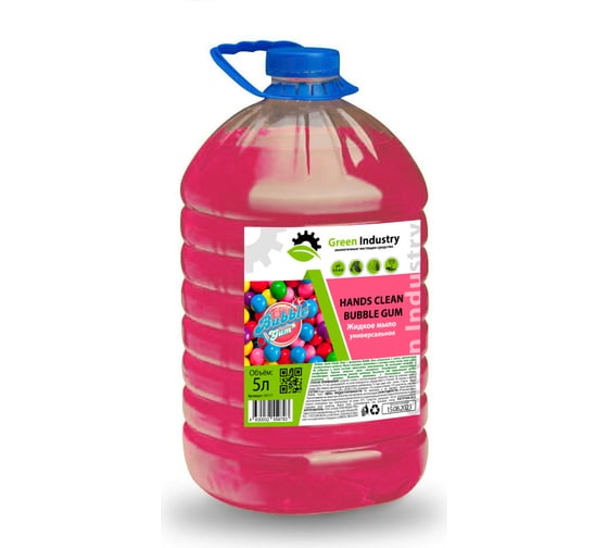 Изображение товара Жидкое мыло Green Industry Hands Clean Bubble Gum, 5 л 100157