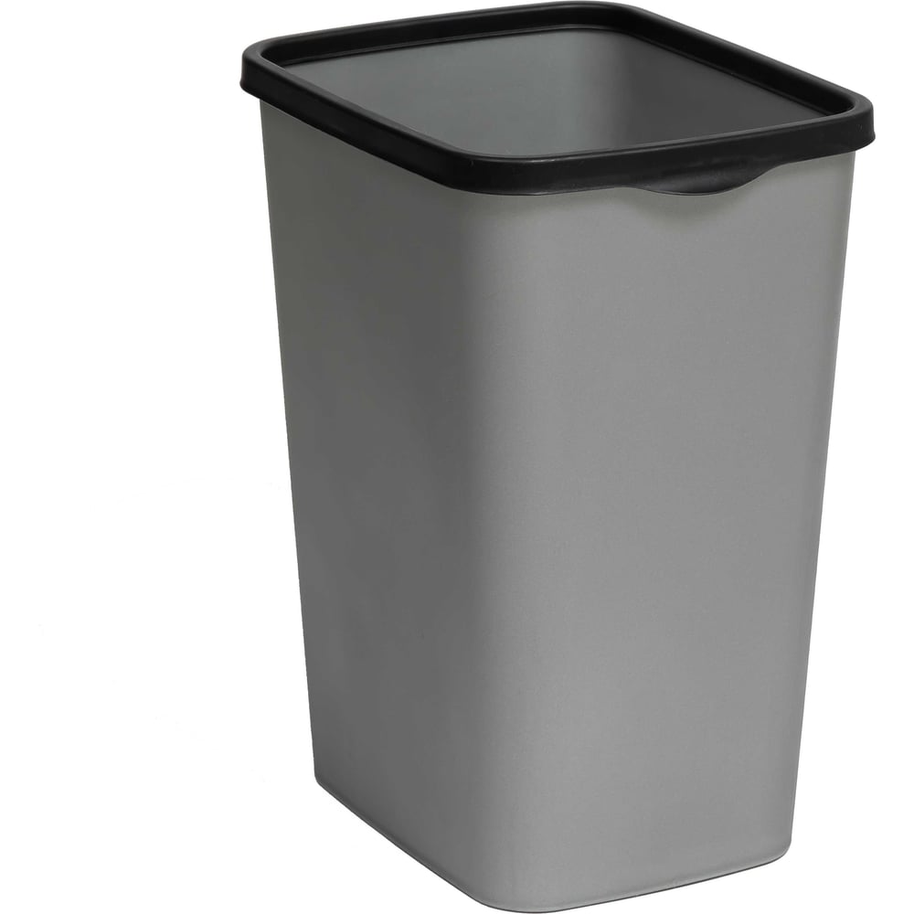 Изображение товара Ведро для мусора с фиксатором Violet Тандем 33л, серый металлик/черный 843358