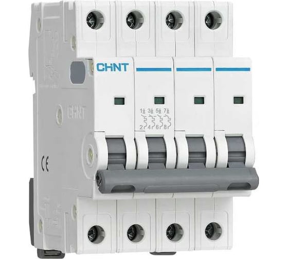 Изображение товара Автоматический выключатель CHINT NXB-63 4P 3А 6кА х-ка B (R) (упаковка 3 шт) 814270