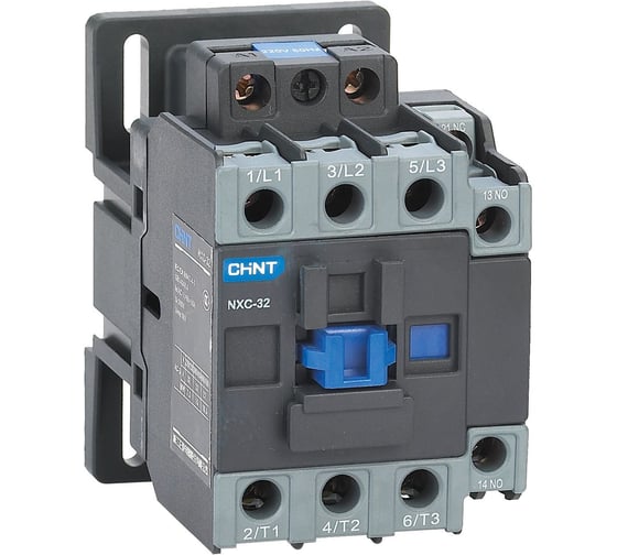 Изображение товара Контактор CHINT NXC-32 3P 32A AC220B (50/60Гц) 1НО+1НЗ (R) 925213