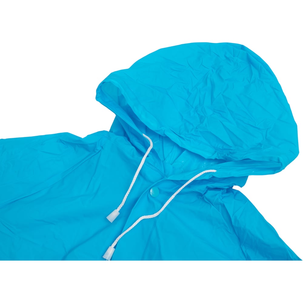 Изображение товара Детский дождевик с капюшоном Komfi для детей 7-8 лет голубой водонепроницаемый