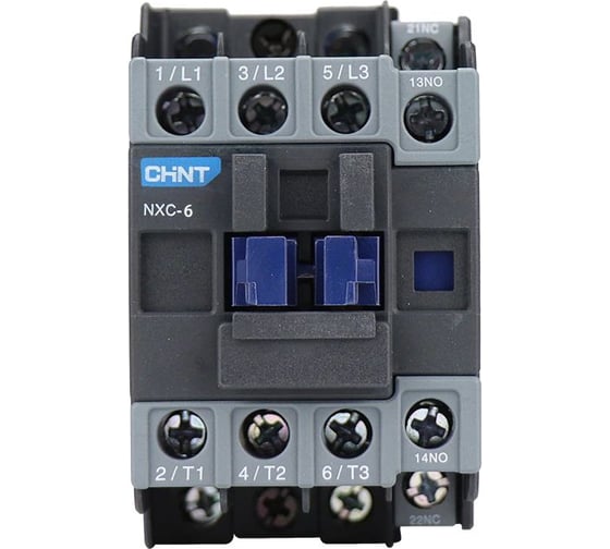 Изображение товара Контактор CHINT NXC-06 3P 6A AC380B (50/60Гц) 1НО+1НЗ (R) 925301