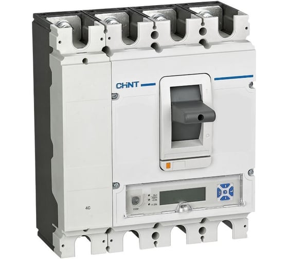 Изображение товара Автоматический выключатель CHINT NM8N-630R EM 4P 630А 150кА с электронным расцепителем, LCD (R) 269497