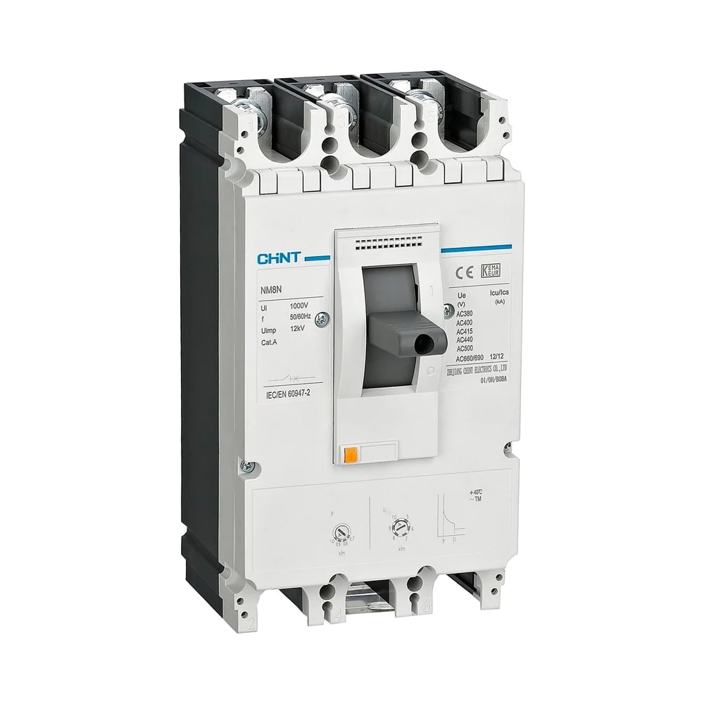 Изображение товара Автоматический выключатель CHINT NM8N-800Q TM 3P 630А 70кА с рег. термомаг. расцепителем (R) 272939