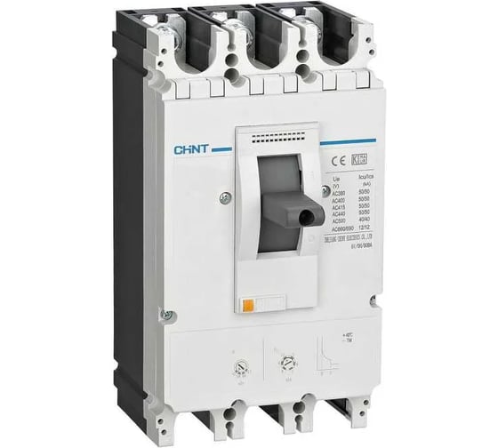 Изображение товара Автоматический выключатель CHINT NM8NDC-400H TM 3P 250А 100кА с рег. термомаг. расцепителем (R) 269324