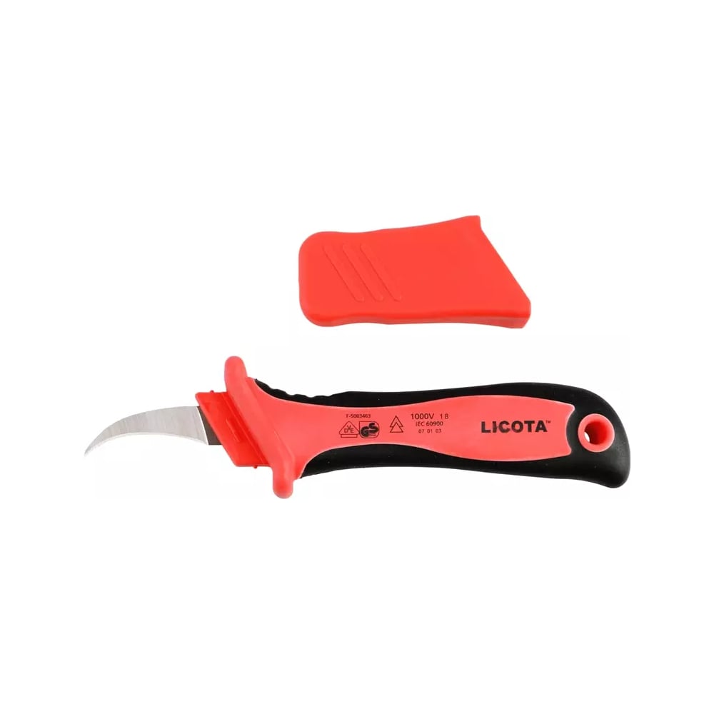 Изображение товара Нож электрика для снятия изоляции Licota VDE 1000В, с секторными жилами AKD-V003