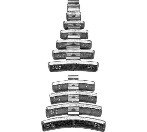 Изображение товара Грузы балансировочные набивные для литых дисков AIRLINE набор 100шт (10,15,20,25,30,35,40,45,50,55,60г) ATRK221