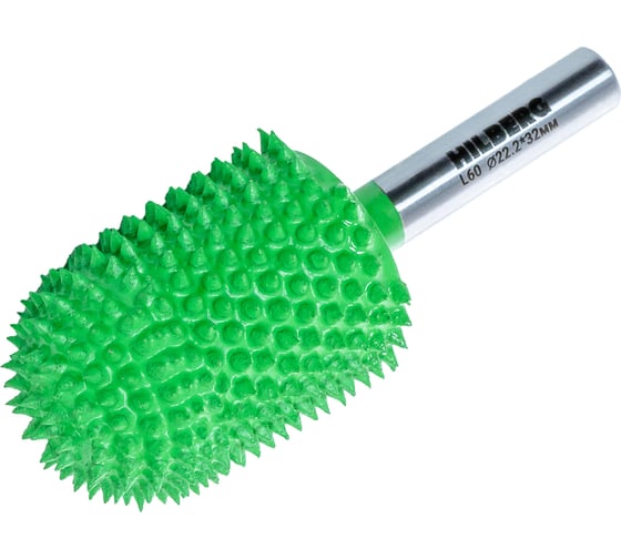 Изображение товара Борфреза игольчатая Hilberg хв-к 6мм, тип Закругленный цилиндр 22.2*32мм, L=60мм, BF60-BN202