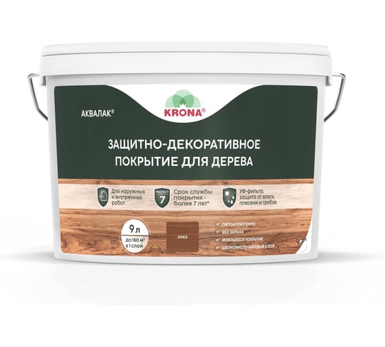 Изображение товара Аквалак KRONA орех 9 л 66365446