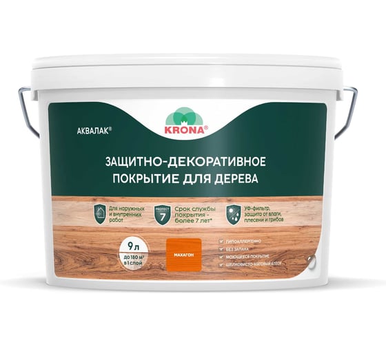 Изображение товара Аквалак KRONA махагон 9 л 66361448