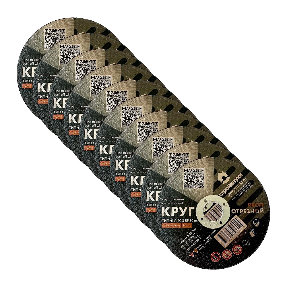 Изображение товара Круг отрезной Стройштуки 125х1,6 мм по металлу PROFI (25 шт. в упаковке) УТ-00046017