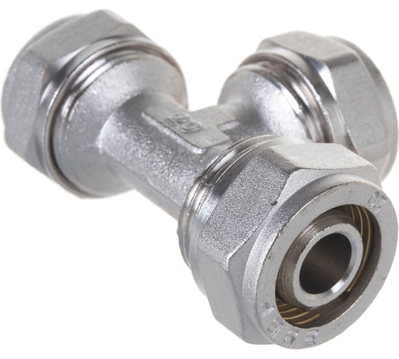 Изображение товара Тройник соединительный (20х20х20 мм; 2 мм; цанга-цанга) для трубопровода Зубр 51403-20