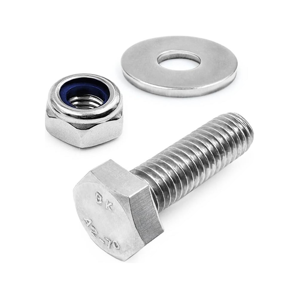 Изображение товара Нержавеющий болт KREPFIELD М6х35 мм с гайкой и шайбой DIN 933