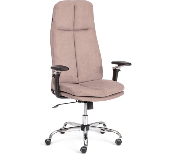 Изображение товара Кресло Tetchair Итон/Eton хром 5Д ткань, светло-коричневый, KUB 03 25532