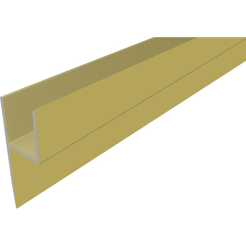 Изображение товара Алюминиевый плинтус KORNER Лира Ч-образный 6 мм Золото для стильного интерьера