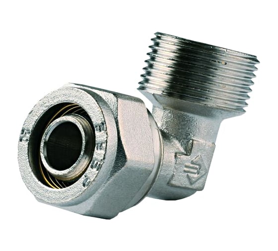 Изображение товара Уголок соединительный (20 мм; 1/2"; цанга-штуцер) для трубопровода Зубр 51409-20-1/2