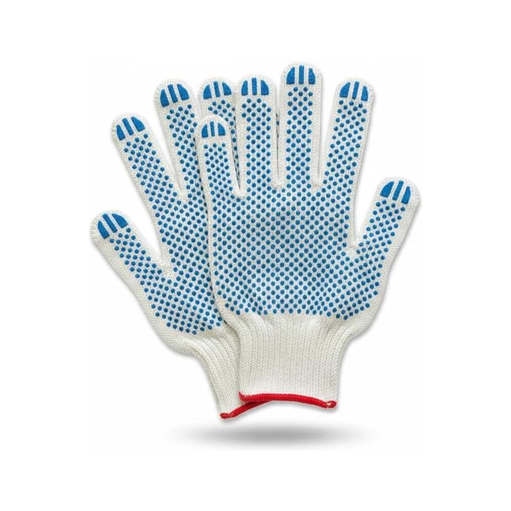 Изображение товара Перчатки рабочие ВОЛГА ПОЛИМЕР, ХБ+ПВХ, 10 класс, 5 нитей, 300 пар Т1732мп300