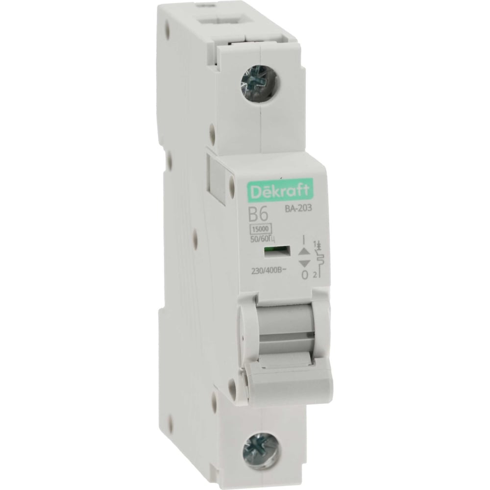 Изображение товара Автоматический выключатель Systeme Electric (АВ) ВА-203, 1 P, 6 A, хар-ка B, 15 кА 13402DEK