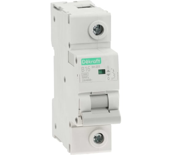 Изображение товара Автоматический выключатель Systeme Electric (АВ) ВА-203, 1 P, 16 A, хар-ка B, 15 кА 13404DEK