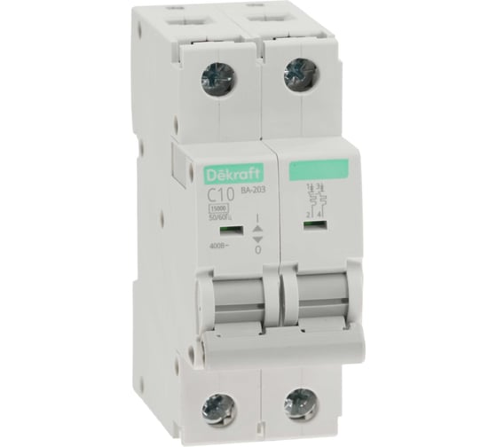 Изображение товара Автоматический выключатель Systeme Electric (АВ) ВА-203, 2 P, 10 A, хар-ка C, 15 кА 13468DEK