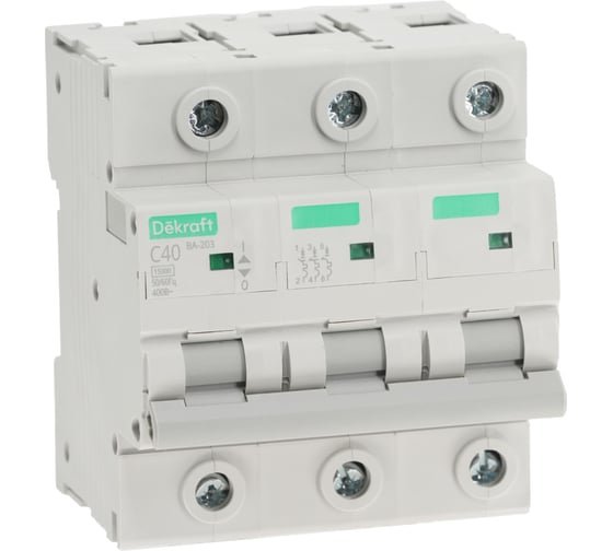 Изображение товара Автоматический выключатель Systeme Electric (АВ) ВА-203, 3 P, 40 A, хар-ка C, 15 кА 13486DEK