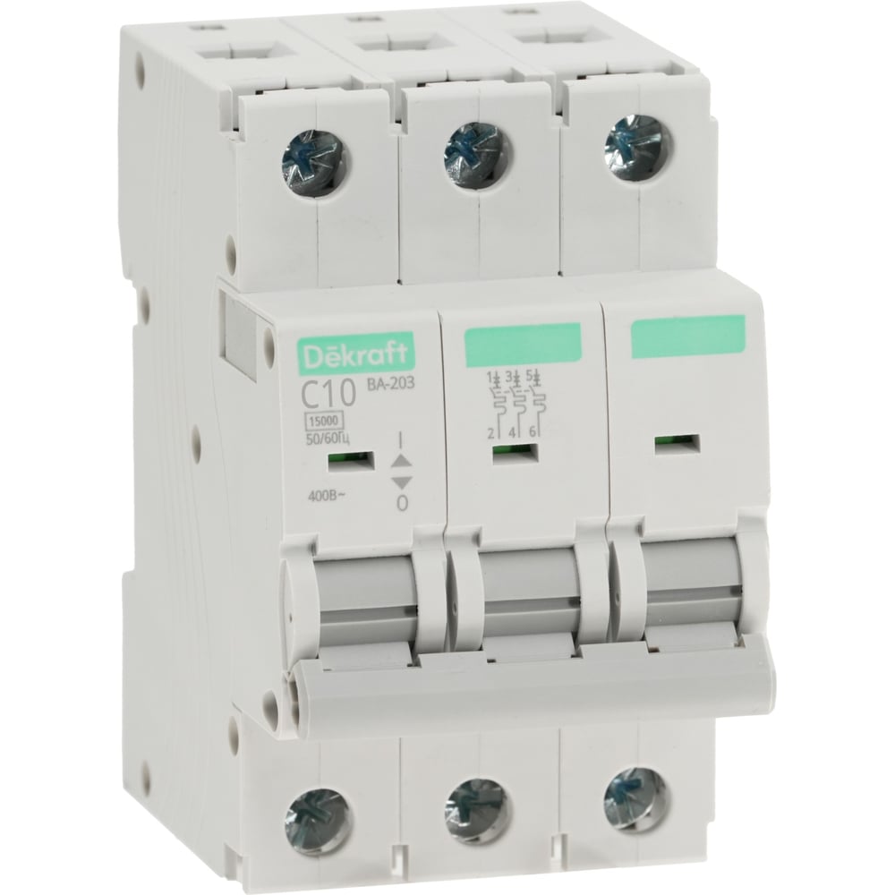 Изображение товара Автоматический выключатель Systeme Electric (АВ) ВА-203, 3 P, 10 A, хар-ка C, 15 кА 13481DEK
