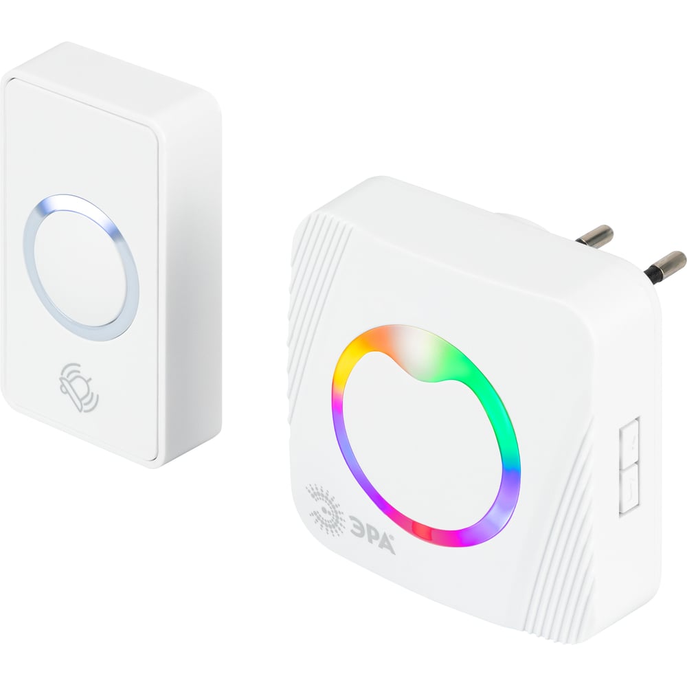 Изображение товара Беспроводной звонок ЭРА POLYCOLOR C101 с RGB подсветкой и 36 мелодиями