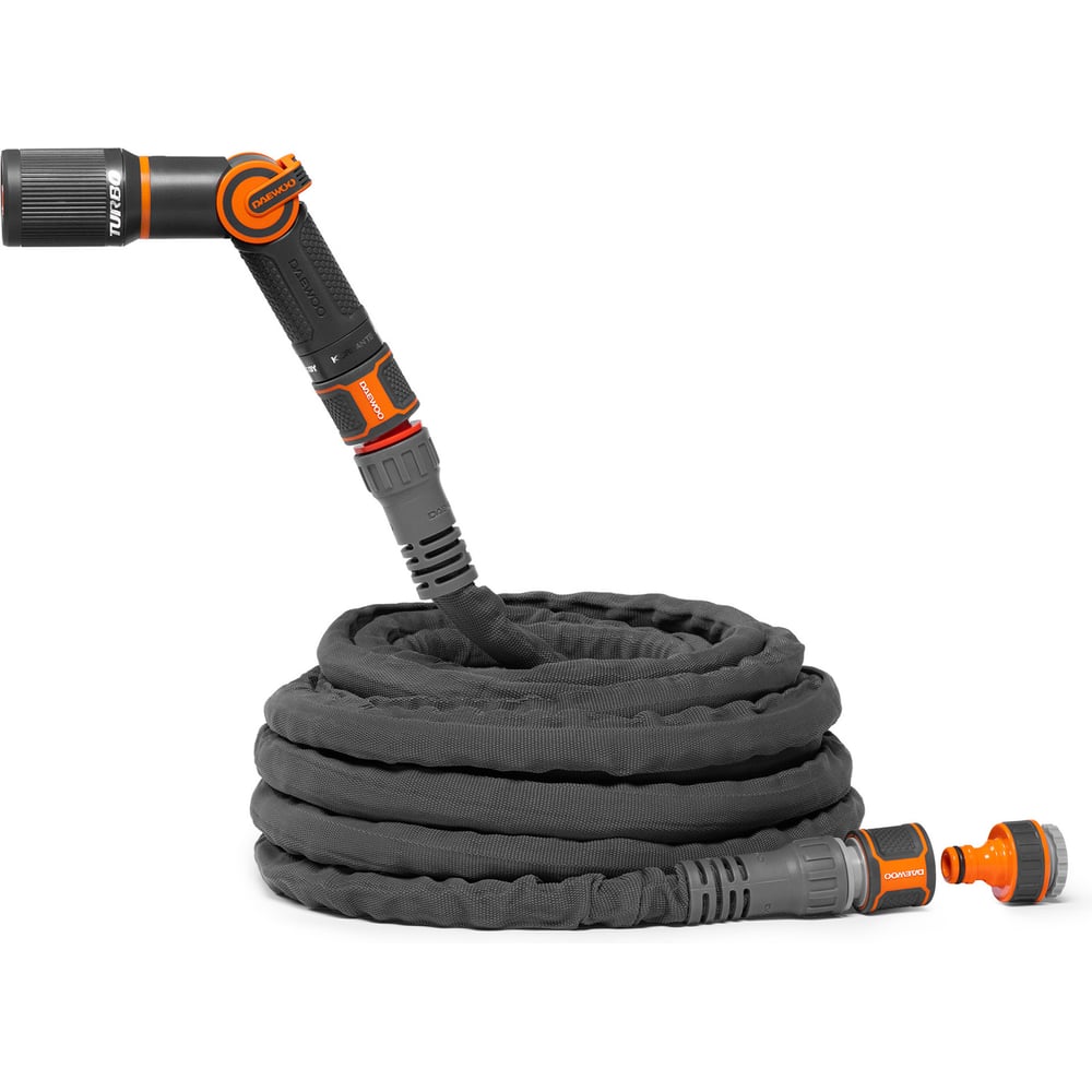 Изображение товара Шланг для полива DAEWOO TitanFlex 15 м с набором для полива DWH 9222 Изображение товара Шланг для полива DAEWOO TitanFlex 15 м с набором для полива DWH 9222