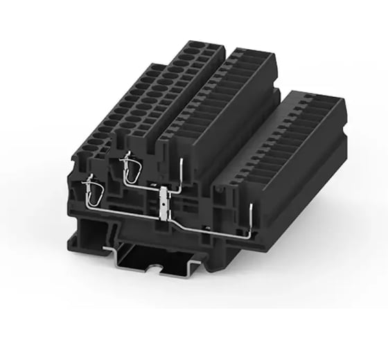 Изображение товара Клемма SUPU TC 2-уровневая штекерная с уравнителем потенциалов пружин., 2.5мм2, черн.50шт TCD2.5-2-1-PV