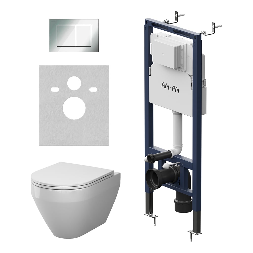 Изображение товара Подвесной унитаз AM.PM MasterFit с функцией микролифта и системой антивсплеск