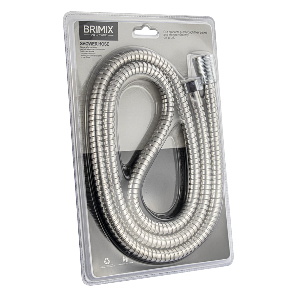 Изображение товара Душевой шланг Brimix 1,5 м хромированный из нержавеющей стали